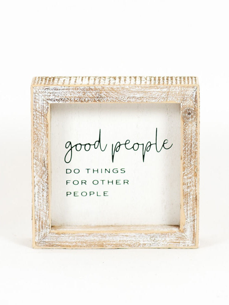 Wood Framed Picture Good People 11465