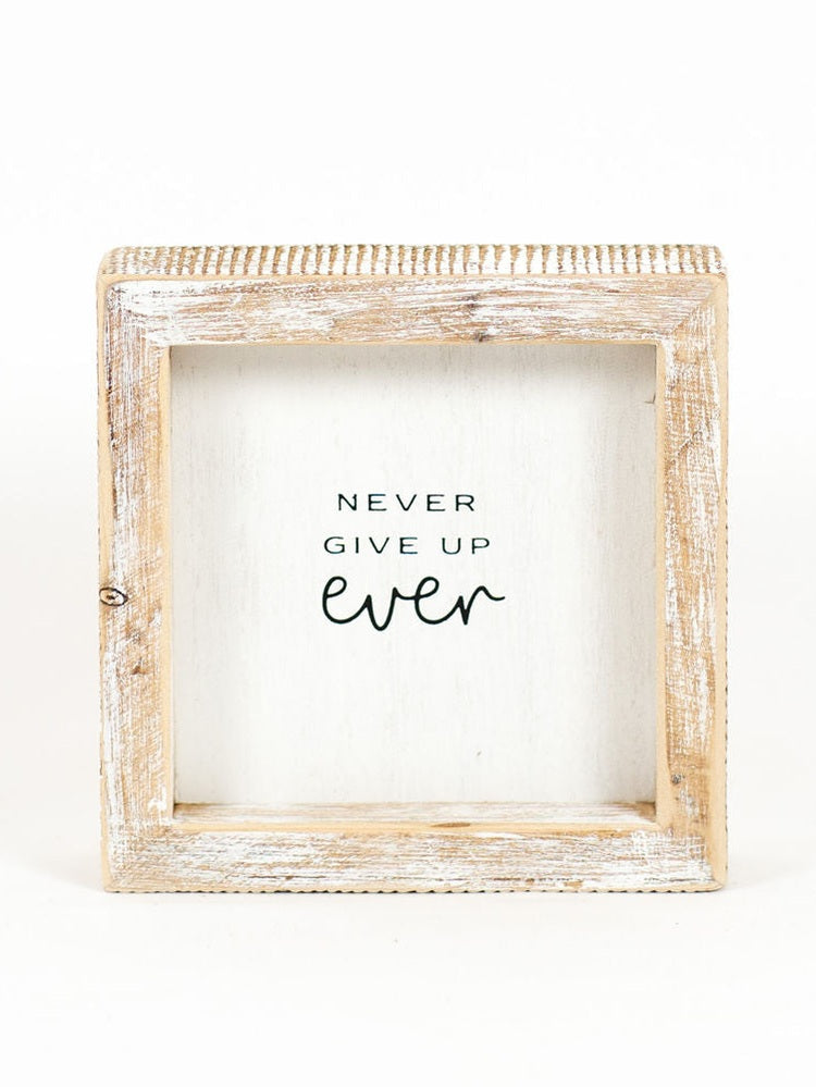 Wood Picture Frame - Never give up Ever - 11460