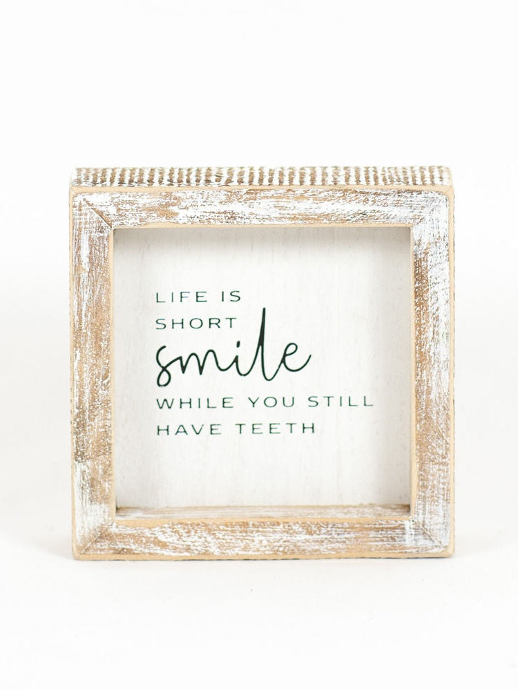 Wood Framed Picture Smile 11448