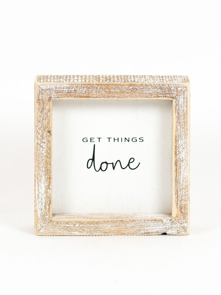 Wood Framed Picture Get Things Done 11435