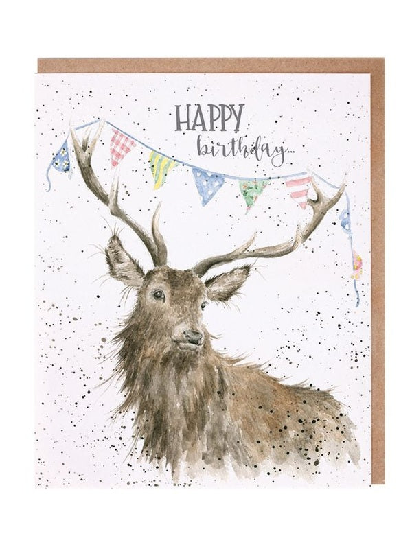 Card - AOC022 - Happy Birthday - Deer Stag