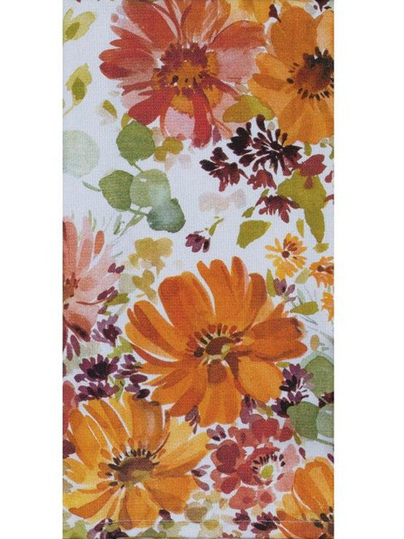 Tea Towel Aj Floral Toss Autumn Flowers Dual Purpose Terry H6866