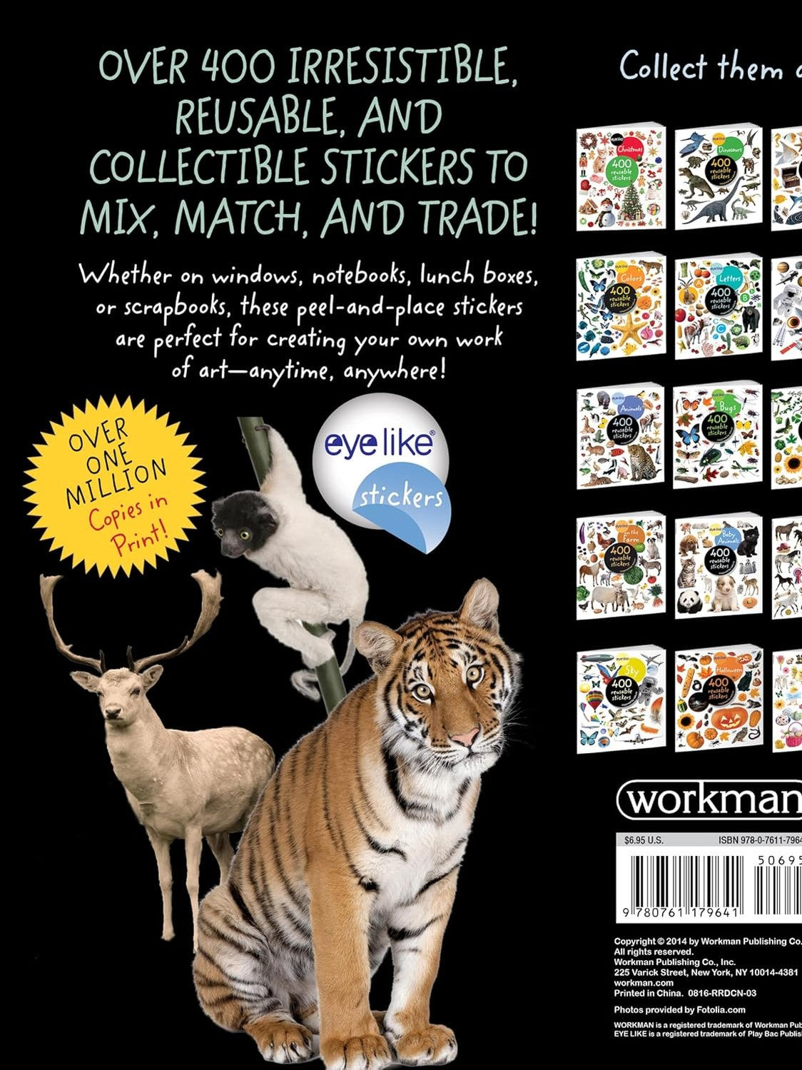 Sticker Book Wild Animals 400 Reuseable Stickers 