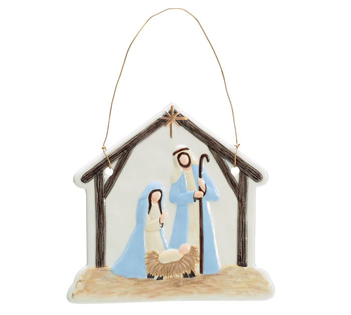 Christmas Ornament Humble Hope Nativity Ceramic 6" 9750389