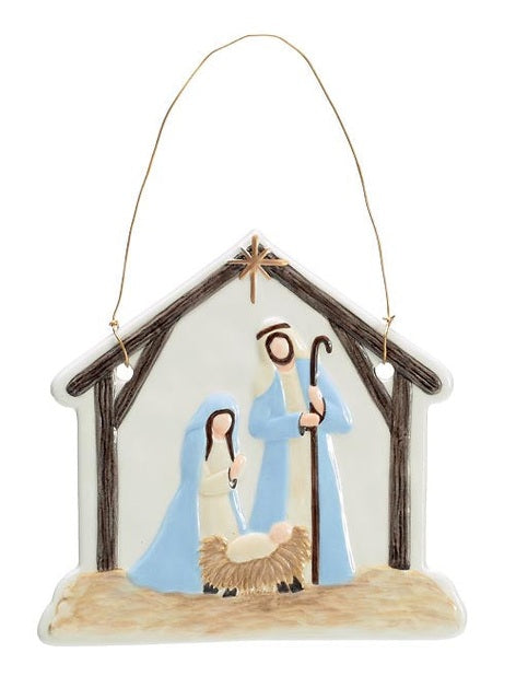 Christmas Ornament Humble Hope Nativity Ceramic 6" 9750389