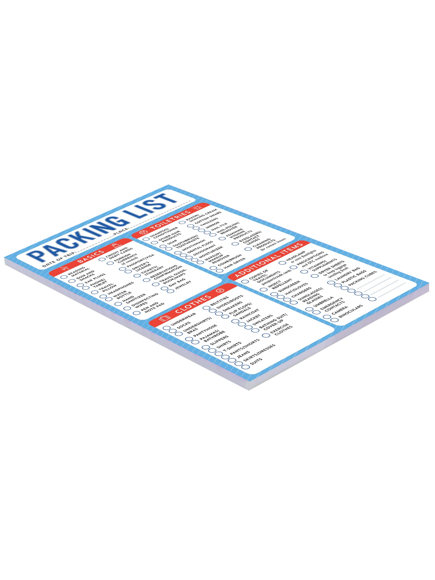 Notepad Packing List 6x9" 60 Sheets 31915