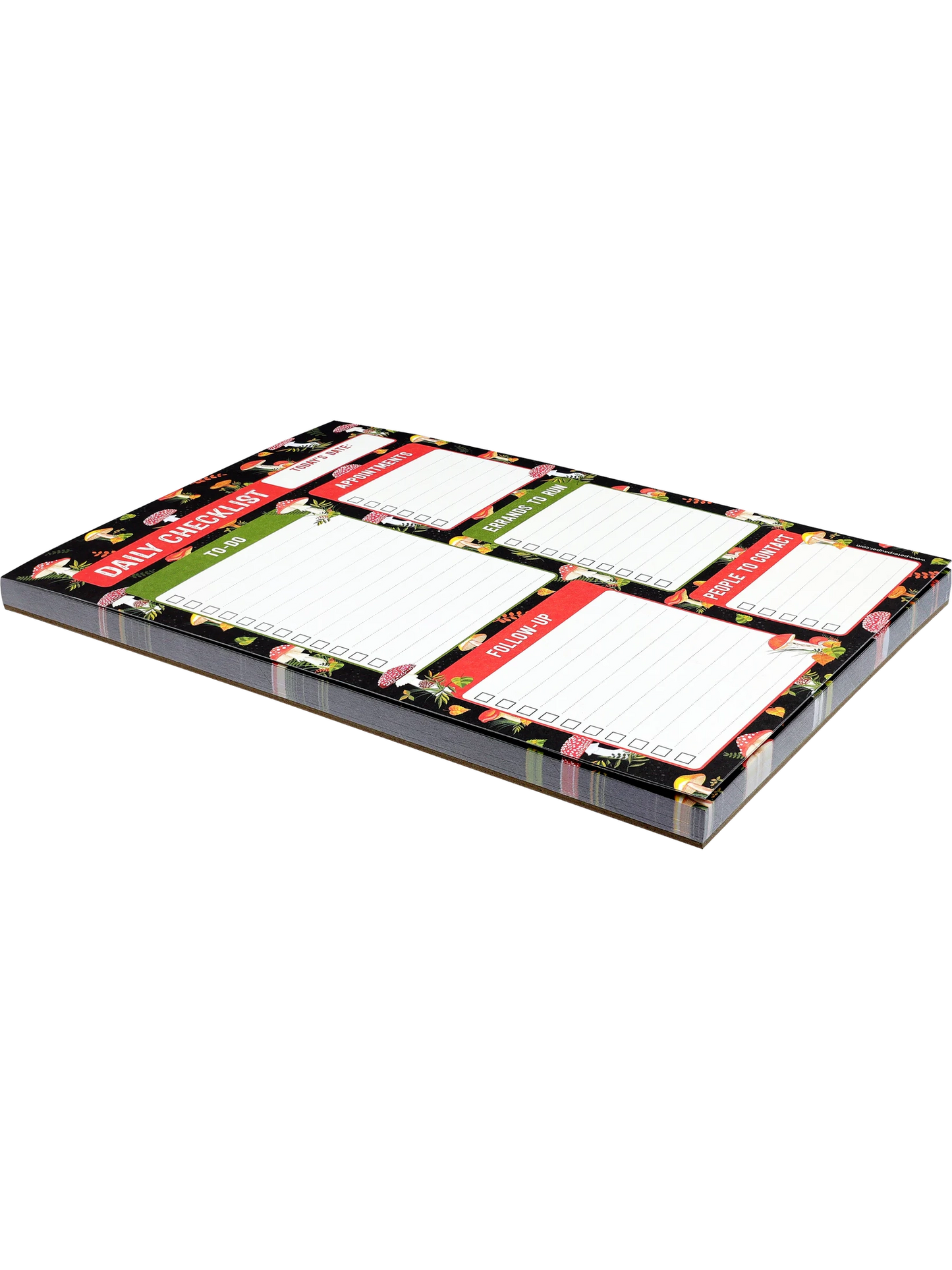 Notepad Daily Checklist Mushrooms 6x9"60 Sheets 43604
