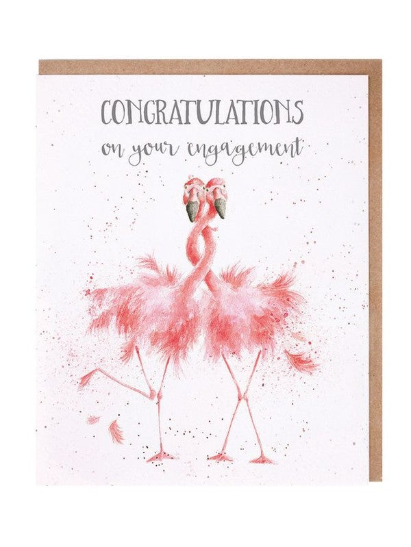 Card - AOC132 - Congratulations On Your Engagement - Flamingo