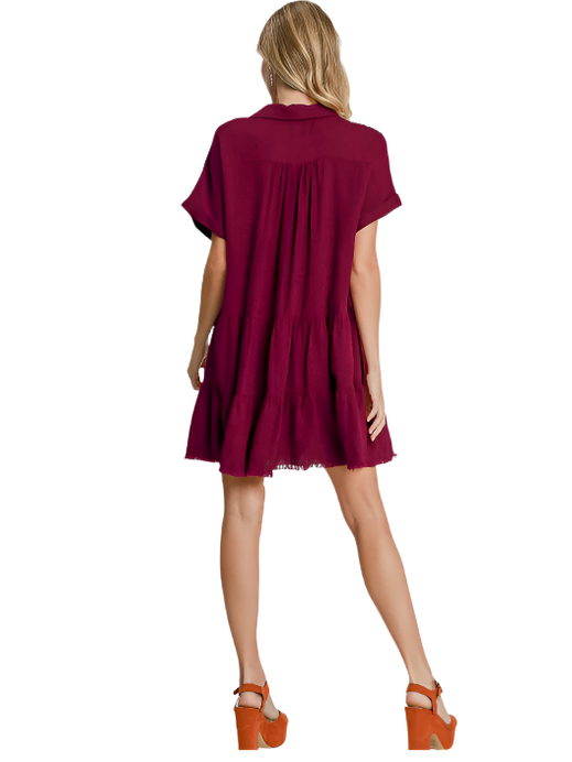 Dress Tiered Merlot A5365