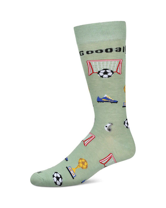 Men's Sock-Soccer-Moss-Bamboo Crew Sock-Acv08545 