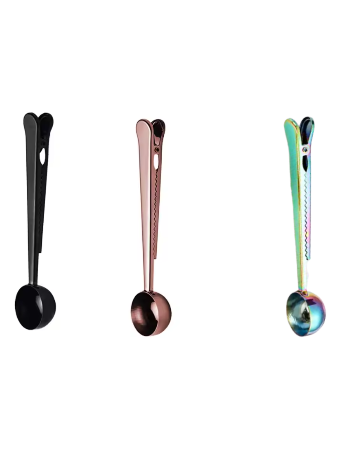 Coffee Scoop Bag Clip 2 in 1 Stainless Steel 1 tbsp Ground Measuring Spoon with Bag Clip for Coffee
