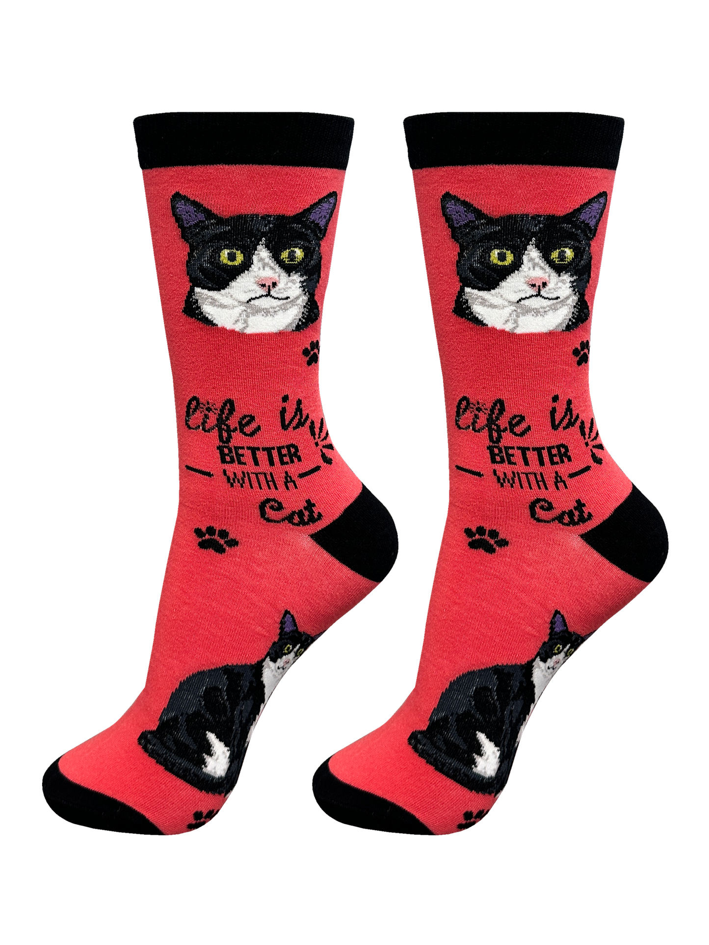 Socks Black & White Cat 841-3