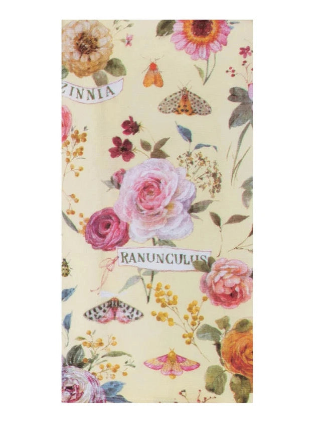 Kay Dee-Tea Towel Bee Inspired Yellow All Over Floral Dual Purpose Terry R8523