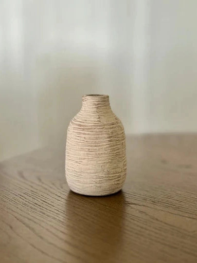 Vase White Pottery Small Ca-5275