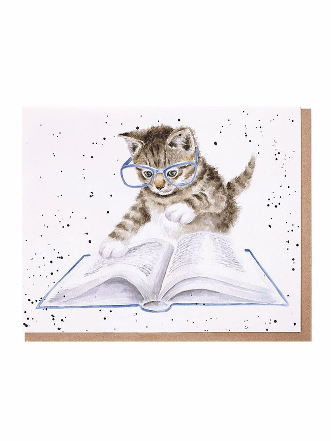 Card - ACS196-The Book Worm - Cat