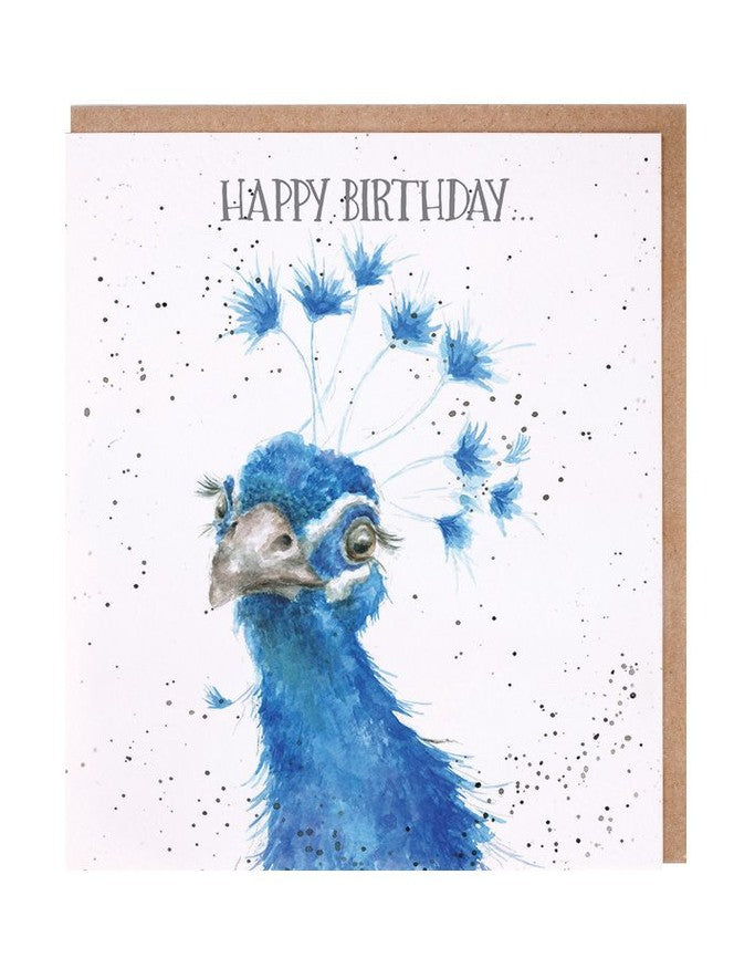 Card - AOC114 - Happy Birthday - Peacock