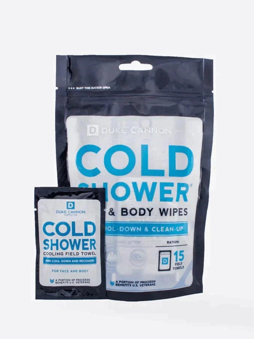 Duke Cannon-Cold Shower Face & Body Wipe-15pk