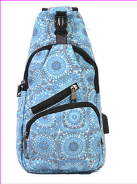 Daypack Nupouch Antitheft Usb Charging Connector Large Vintage Vibes Blue 50437 Bag