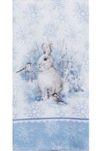 Tea Towel Christmas Snow Shoe Hare Dual Purpose Towel H7163
