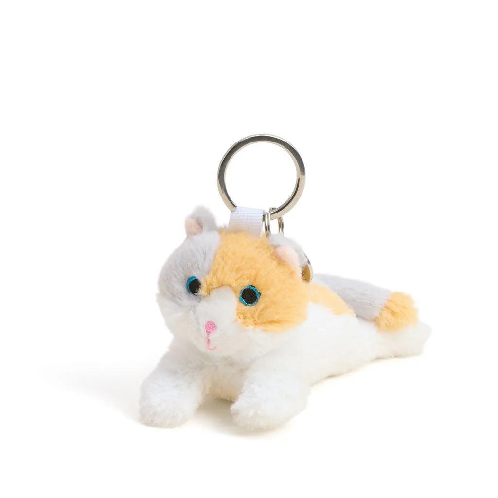 Key Ring Calico Cat White/Yellow 5" Kr-Cat-5