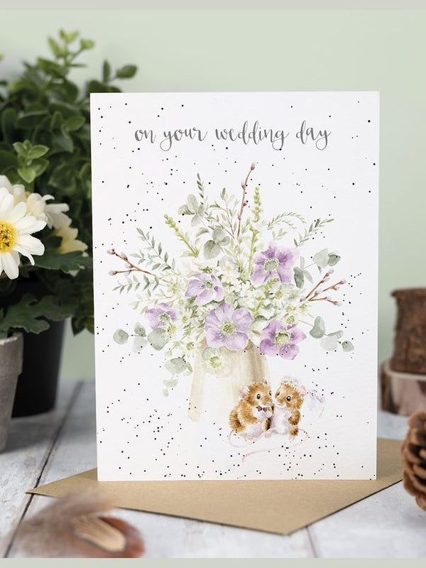 Card Aoc236 On Your Wedding Day Squeaky Hearts Mice