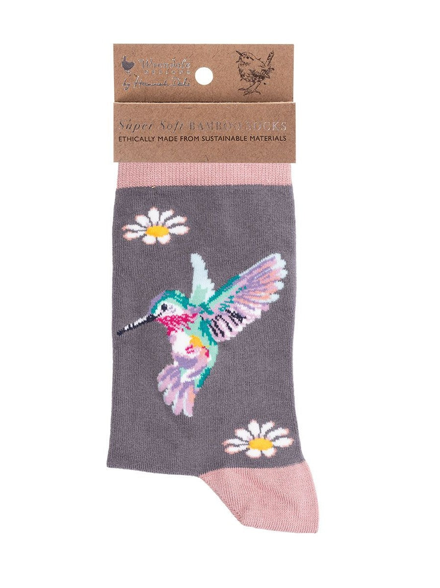 Women's Bamboo Humming Bird Socks - SOCK023 Wisteria Wishes