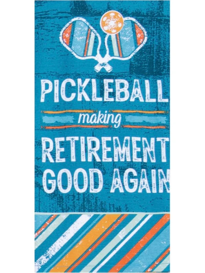 Tea Towel Pickle Ball Retirement Dual Purpose Terry R7993