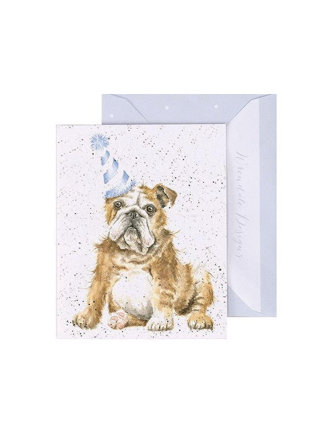 Gift Enclosure Card Ge029 Smile Bulldog /Party Hat