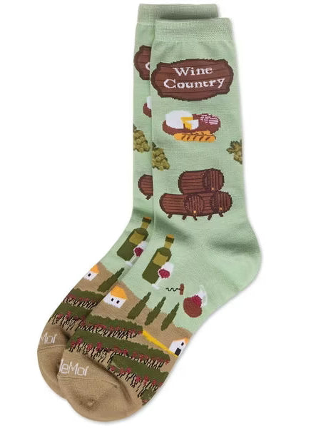 Women's Sock Mint Wine Country Bamboo Crew 9-11 Mcv09033