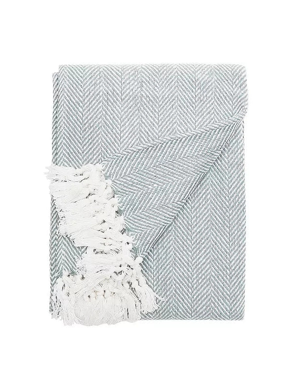 Throw Torin Agate Fringe Blanket Greyish Green 50x70" 82336A.5070