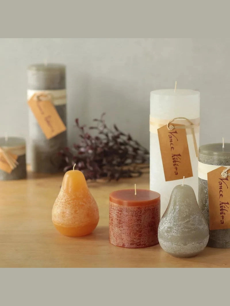 Candle Melon White 9"x 3.25" Timber Pillar Candle Crt247mw