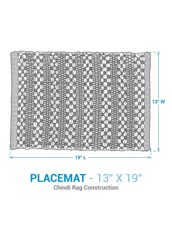 Placemat Woven Becca Blue Chindi 13x19" 2561-010