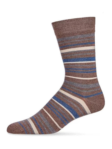Men's Sock Hemp Heather Striped Cashmere Crew 10-13 Aclo6446