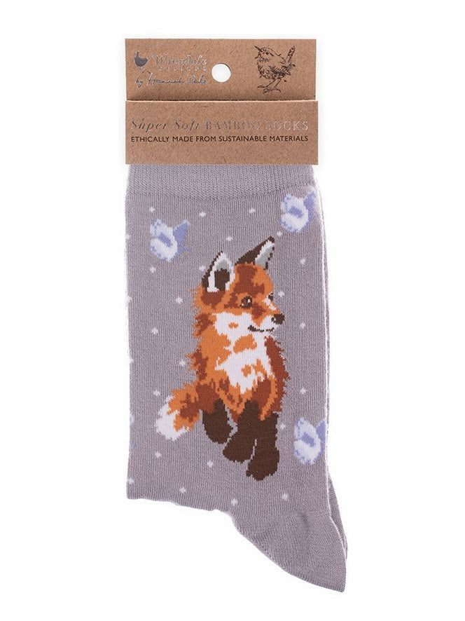 Women's Bamboo Socks - SOCK003 - Born to be Wild - Fox