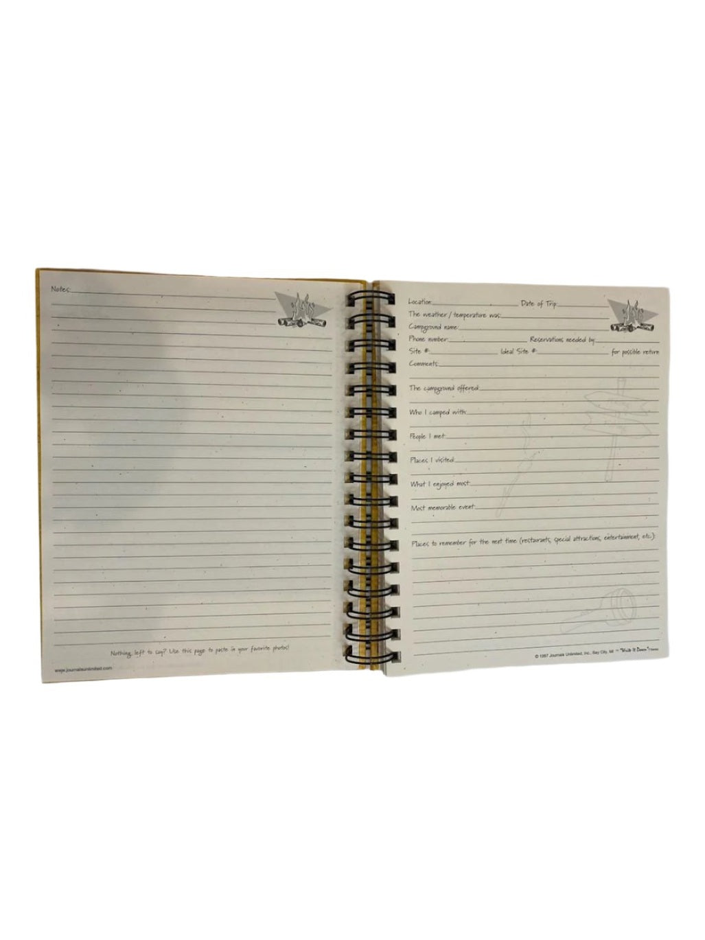 Note Book - Large - Yellow / Green-CJ-03 Camping Journal