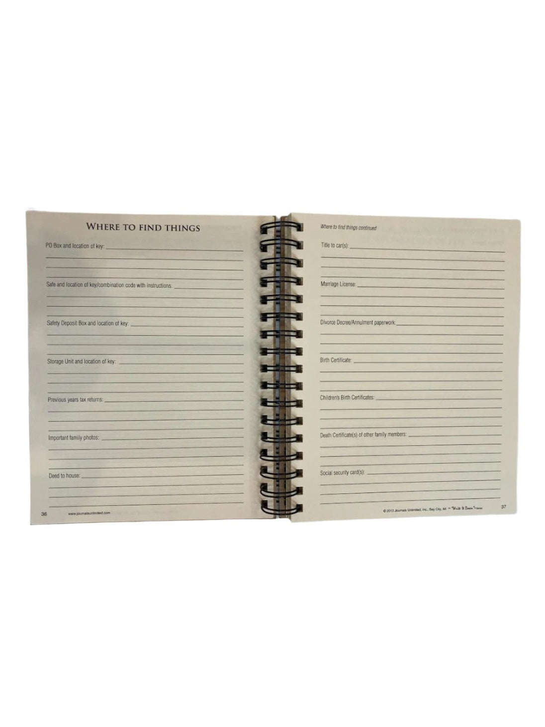 Notebook - Kraft color - JU-90 - When I'm gone Journal -Finial Wishes