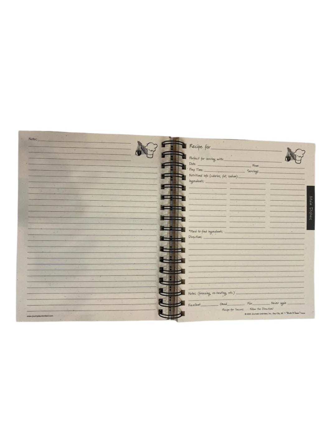 Notebook - Large - Kraft color -Ju-32 - Recipes Journal