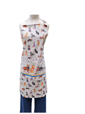 Apron Cats Creamy background Cotton