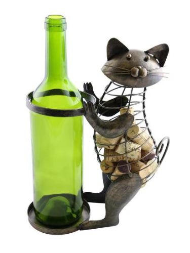 Bottle Holder 11" Cat Metal ZL701