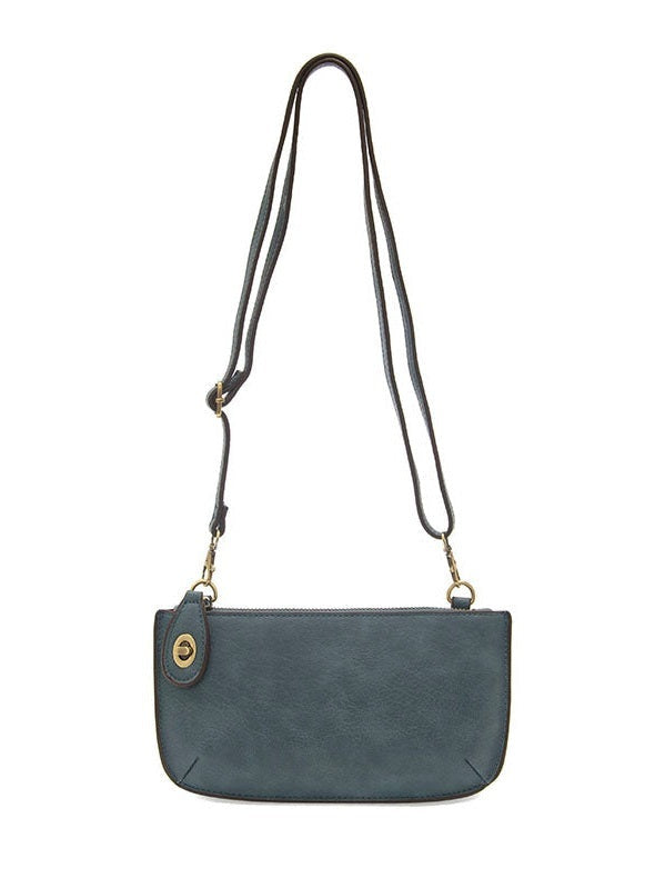 L8000-143 Women's Mini Crossbody Wristlet Clutch Washed Denim Bag