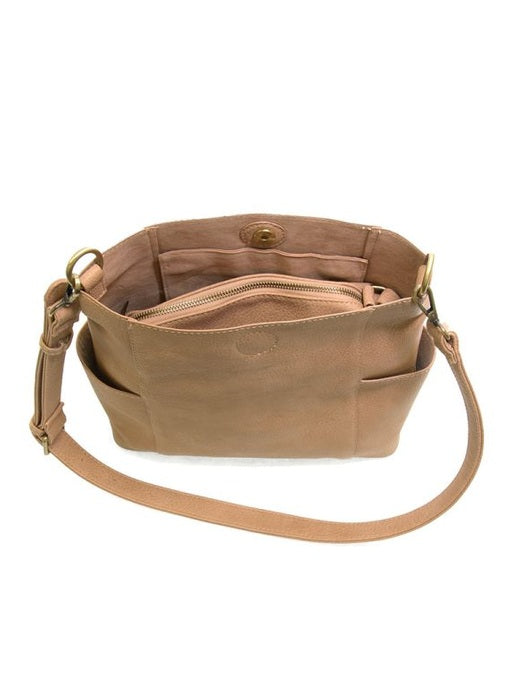 Kayleigh Side Pocket Bucket Bag L8089-15 Tan