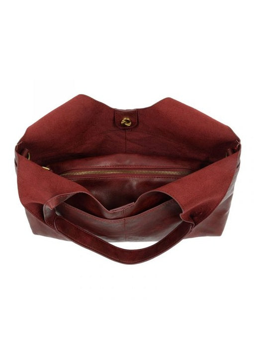4 Pocket Hobo Bag - L8137-05 - Burgundy - Women's