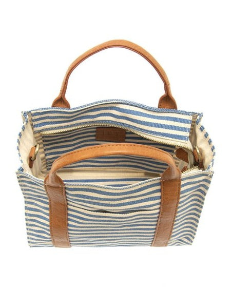 Gwen Striped Canvas Tote - L8169-06 - Women's Blue & White Bag