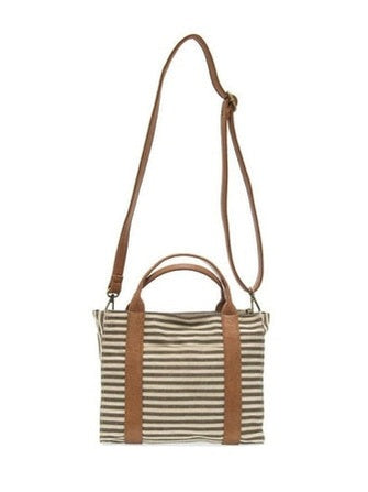 Gwen Striped Canvas Tote - L8169-15 - Women's Neutral & White Bag