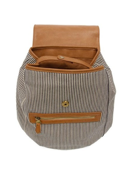 Wren Pinstripe Carmen Canvas Backpack - L8211-04 - Women Denim Bag