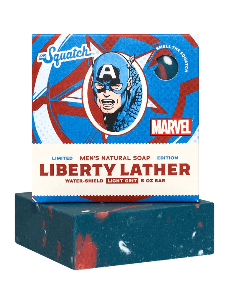 Soap Bar Captain America Liberty Lather Light Grit 5oz Bar-Lib-01