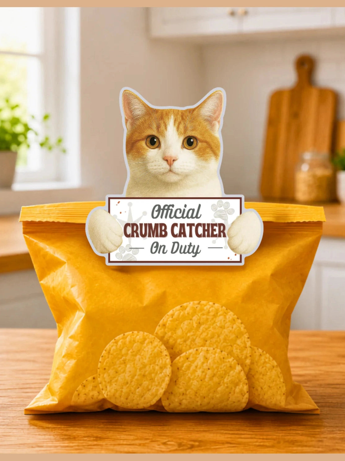 Chip Clip Magnet/Bag Sealer Orange& White Cat 249-10