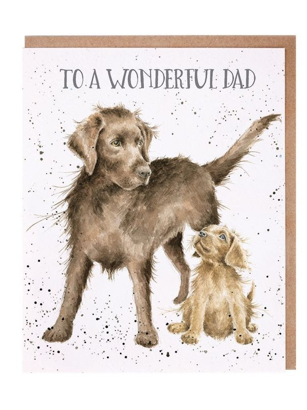 Card - AOC030 To a Wonderful Dad - Lab Dogs