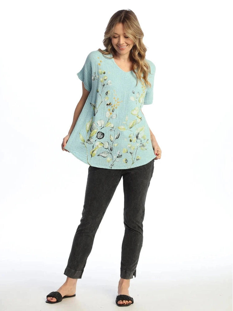 M104-1831 Kelly Double Gauze Short Sleeve Women's Top