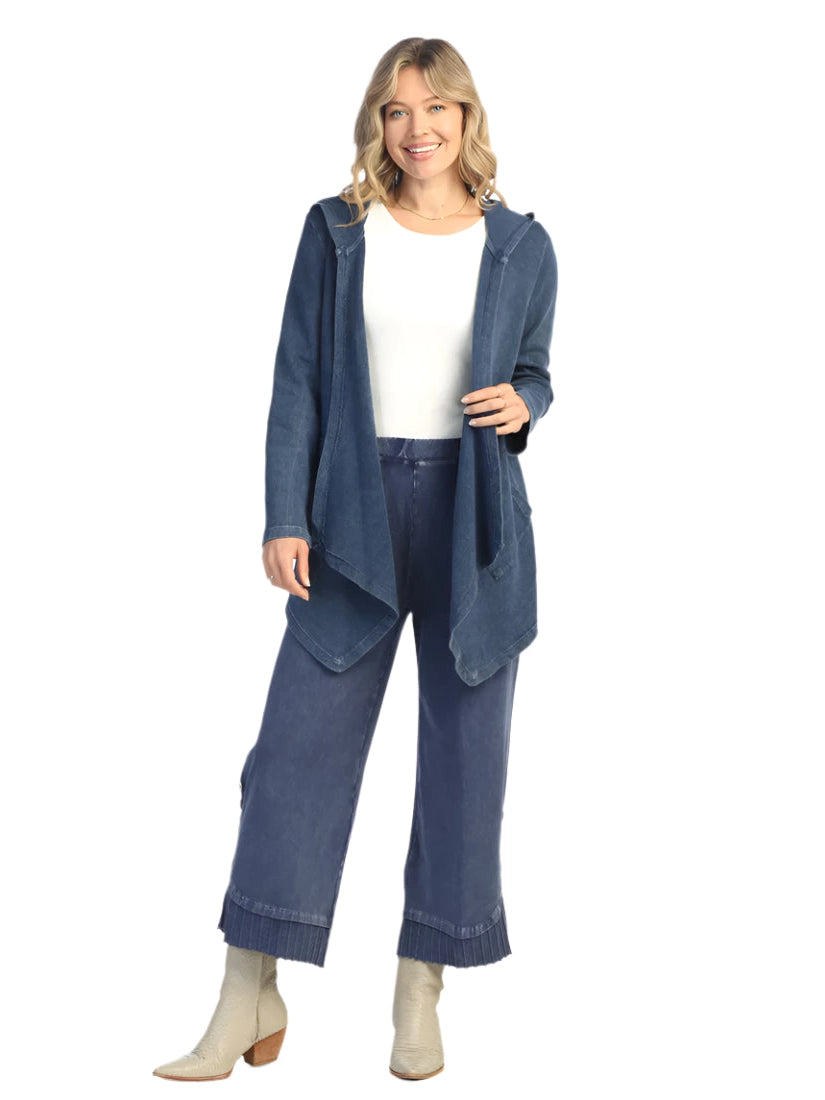 M120 Cardigan Denim Cascading Thermal With Patch Pockets & Hood